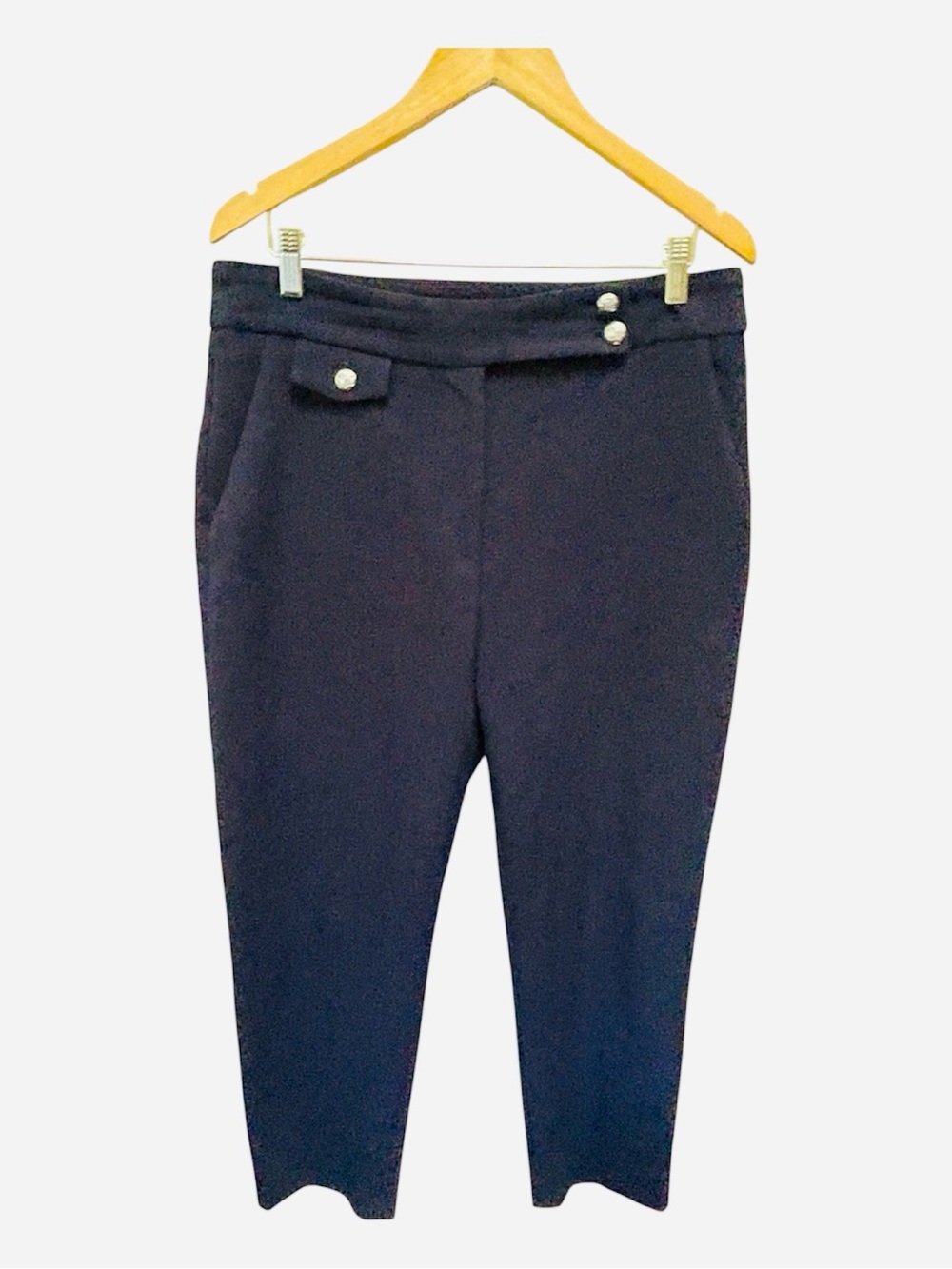 Veronica Beard Renzo Crop Trousers Pants in Navy/Silver Sz 12 $448 - Picture 5 of 15